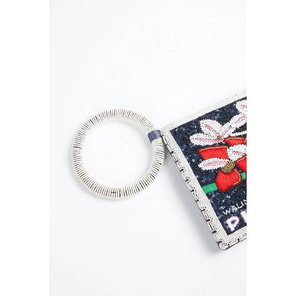 NEW ETHNIQUE filipinas handmade beaded wristlet in blue - Picture 3 of 6